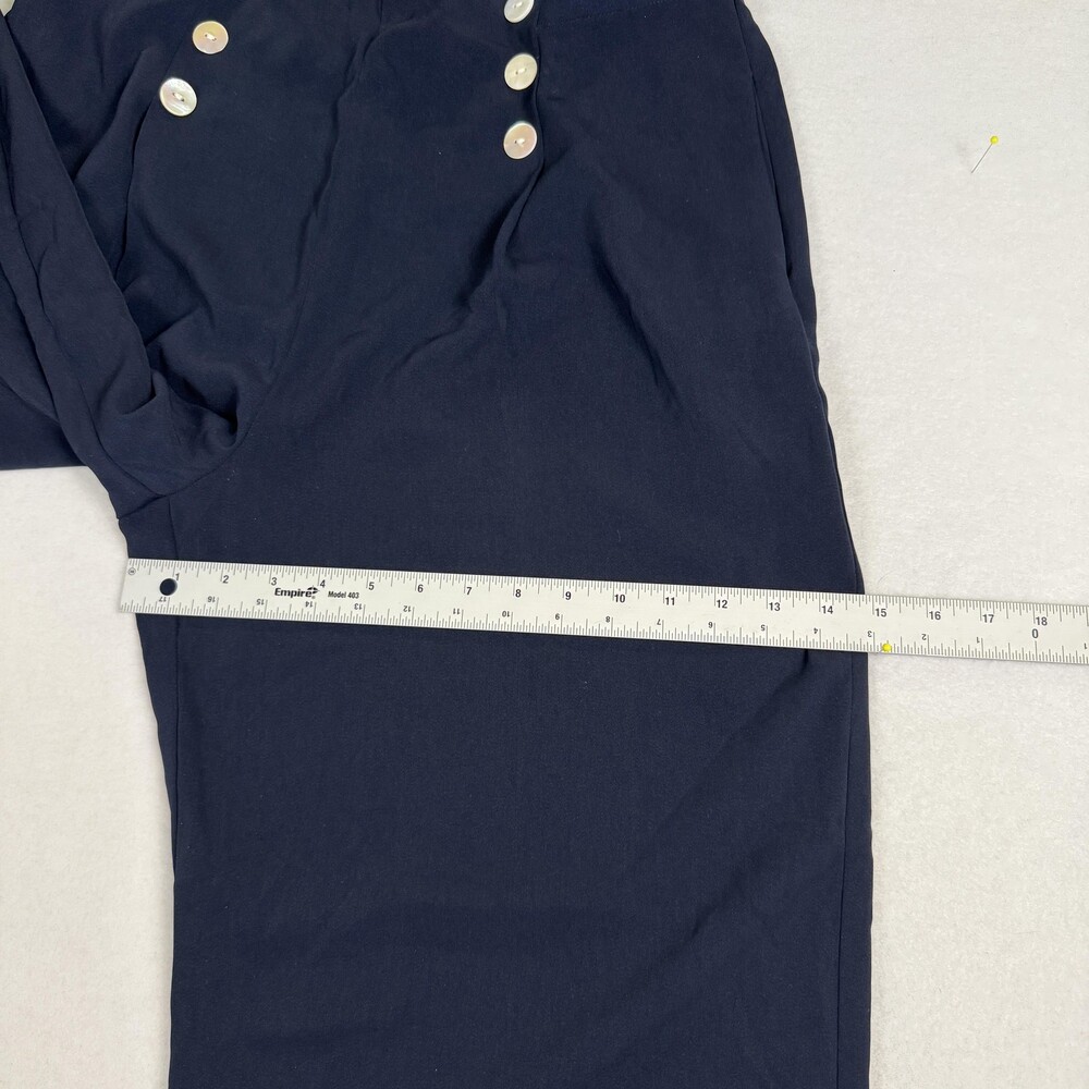 Vintage Y2K JG HOOK Sailor Pants High Rise Nautical Wide Leg Navy Womens 14 - Picture 13 of 16